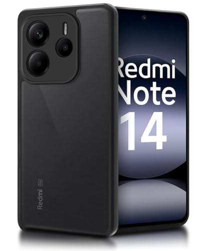 Image of WOW IMAGINE Translucent Hybrid Back Case Cover for Redmi Note 14 SE 5G | Redmi Note 14 5G Smoked Matte Back | Shock Proof 360 Degree Protection | Protective Hard Case - Matte Black