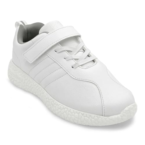 Image of KazarMax Black & White PU School Shoes for Unisex Boys & Girls