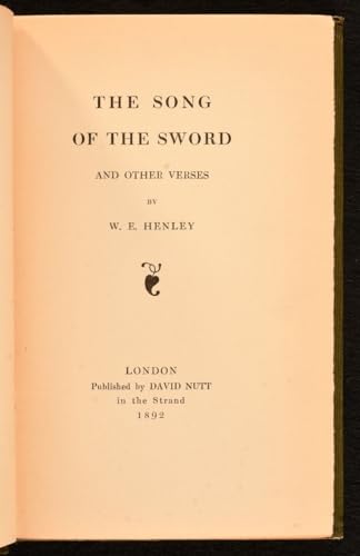 The Song of the Sword and Other Verses B000JVG7F2 Book Cover