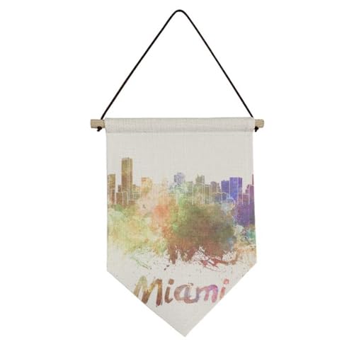 Toile drapeau suspendu No/No Mia Amecity aquarelle pour décoration murale