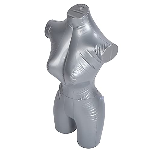 Aufblasbare Damen-Büste Kleiderpuppe Oberkörper aus strapazierfähigem PVC mit Aufhängebügel Flexible Schaufensterpuppe für Modeaccessoires und Kleiderpräsentation im Einzelhandel o