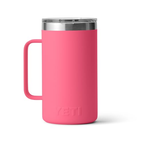 Image of YETI Rambler 24 oz Mug, Vacuum Insulated, Stainless Steel with MagSlider Lid, Tropical Pink
