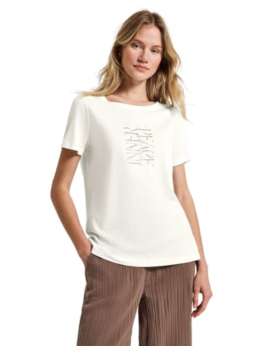 T-shirt avec imprimé wording femme coupe droite motif graphique moderne