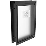 Hakuna Pets Deluxe Aluminum Medium Dog & Cat Pet Door with Locking Panel for Screens, Doors & Walls Up To 2.8' Thick, for Pets Up To 42 lb, Black
