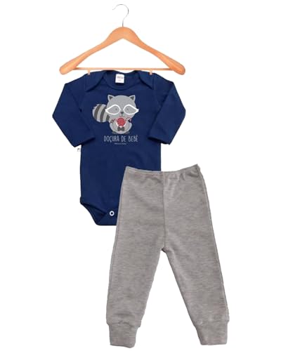 Kit Roupa de Bebe 8 Peças Body Manga Longa e Calça Mijão 100% Algodão fio 30 penteado Premium Menino