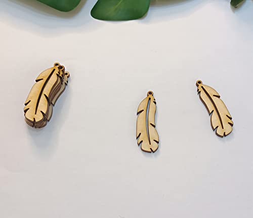 Boucles d'oreilles vierges en bois naturel plume légères et sans apprêt