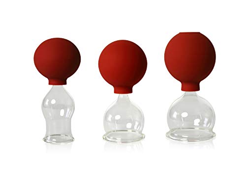 Lauschaer Glas 3er Schröpfglas-Set mit Ball 35-45-55mm zum professionellen, medizinischen, feuerlosen Schröpfen mundgeblasen, handgeformt, Schröpfglas, Schröpfgläser, Original