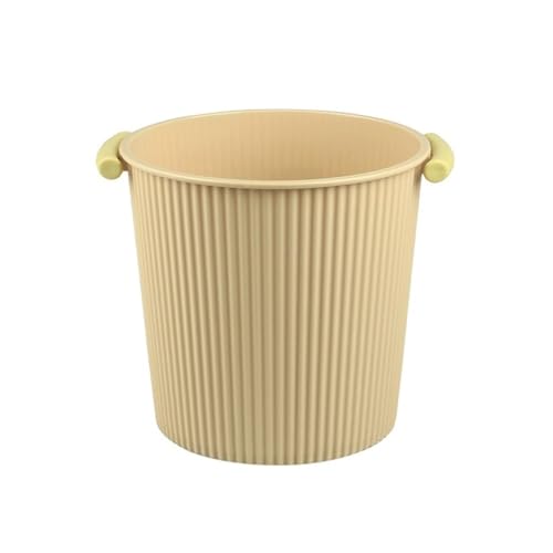 Poubelle découverte circulaire beige : fini le désordre avec ce rangement de salon S