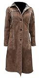 Beth Dutton Yellow Suede Shearling Knee Lenght Jacket Kelly Reilly Fur Collar Brown Trench Coats for