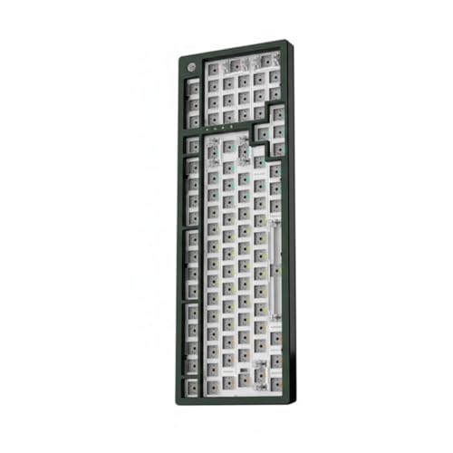 LeeQinersw Clavier Mécanique Clavier Clavier Compact Clavier sans Fil en Aluminium avec Biométrie Capacitive pour Connexion Sécurisée Hub 4K USB 3.0 Lecteur, Dark GRN 98