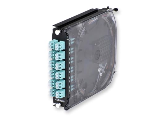 Corning CCH-CS24-E4-P00QE Fiber Optic Splice Cassette, 12 Fiber, LC Duplex Multimode 50um OM4