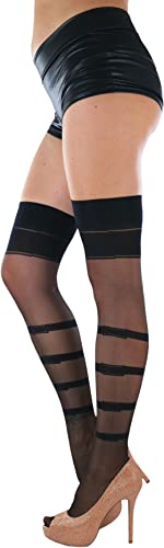 Image of ToBeInStyle Women's Sheer Two Tone Thigh Hi Stocking W /Back Seam