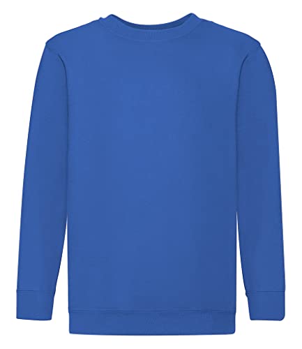 Fruit of the Loom Unisex Kids Set-In Classic Set-In Long Sleeve Sweater, Blue (Königsblau), 7/8 years