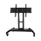 UWYTGF Mobile Tv Mount Stand,Low Height Monitor Cart for 32-75 Inch Screen,Height Adjustable,0-90°Adjustable Viewing Angle