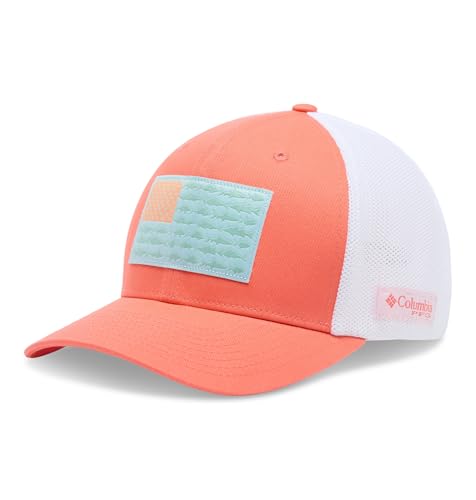 Image of Columbia Unisex PFG Fish Flag Mesh Ball Cap, Melonade /Fish Flag, S /M