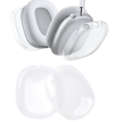 JHMei 保護カバー AirPods Max 用 ケース, ソフトTPU製 シェル, 指紋防止 傷防止 耐衝撃 ヘッドホンケース (クリア, 1組)（Amazon）