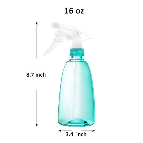 Youngever 6 Pack 16 Ounce Empty Plastic Spray Bottles, Spray Bottles for Hair and Cleaning Solutions in 6 Colors3