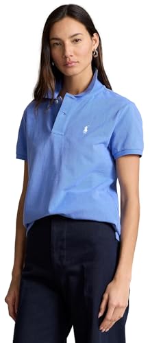 Image of Polo Ralph Lauren Women's Classic Fit Mesh Polo Shirt, HarborBlue, X-Small