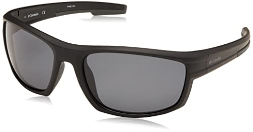 Columbia, mens, Mountainshyre Rectangular Polarized Sunglasses, Matte Black/Smoke Polarized, 63 mm