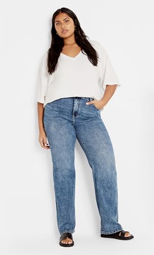 City Chic Women's Harley Ivy Straight Jean3