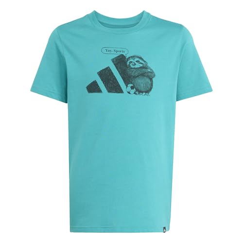 adidas Unisex Kids Sports Graphic T-Shirt Junior, Pure Teal, 13-14 Years