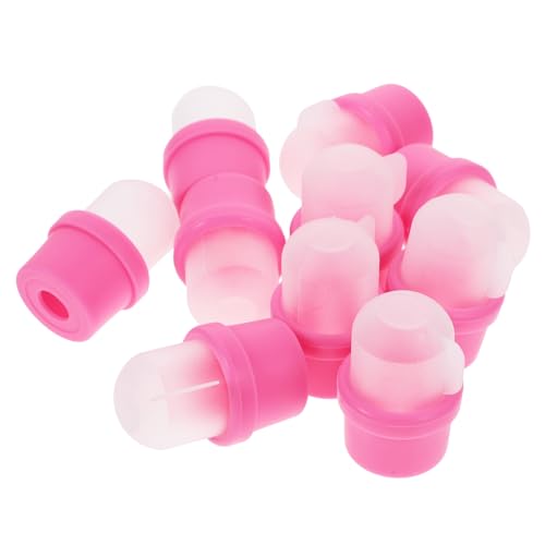 Hemobllo 20 piezas Cubiertas para Remover Esmalte de Uñas Reutilizables Resina Rosa para Suavizar y Quitar Esmalte Capsulas de Soak Off para Cuidado Profesional y DIY