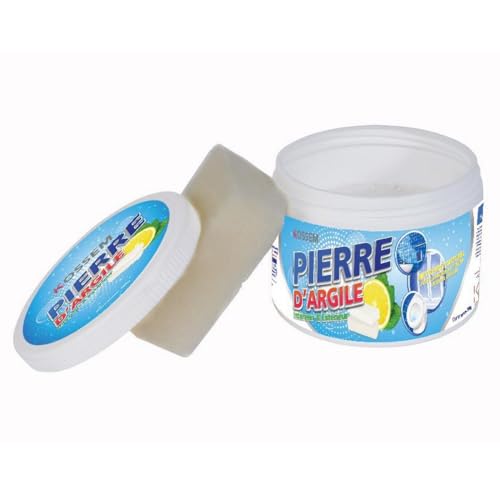 Pierre d'Arcille 250 g – Piedra blanca de limpieza – Esponja incluida – 99% de origen natural – Kossem – Anti-fog Stain Cleaning Stone