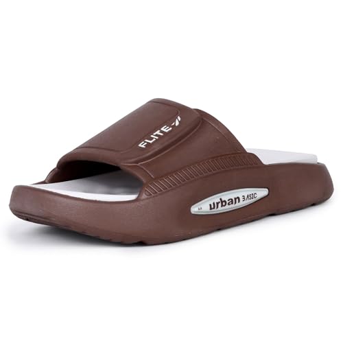 Image of FLITE FL-2052 Men's Slides - Cushioned Casual Sandals for Gents, Soft Plush Padding & Bold Color Design