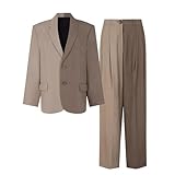 Vhersily 2026 Robes pour Hommes Robe de Mariée Slim Fit 2 Pièces Robe de Travail avec Un Bouton Vestes Blazer Pantalon Costume de Carnaval Thème Soirées Cosplay Discothèque pour Dîner, Mariage, marron