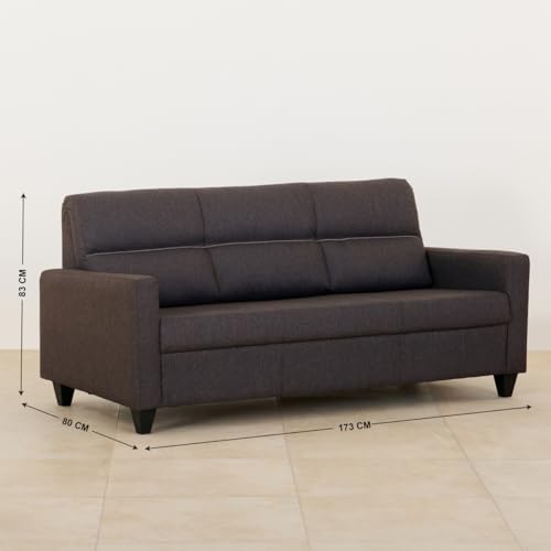 Image of Home Centre Helios Clary Nxt Brown Fabric 3+2 Sofa Set