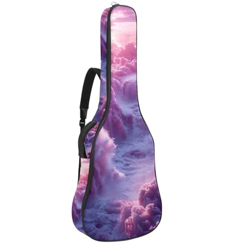 Housse de guitare rose montgolfière pour voyager | Sac étanche rembourré guitare folk 101.6 cm