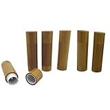 BEECO GIF2U Bamboo Empty Lip Balm Containers 5.5g 6 Pack,Refillable DIY Lip Balm Tube Containers with Clear PP Plastic Inner,Lip Gloss Tubes Chapstick Holder for DIY Cosmetic Samples Deodorant