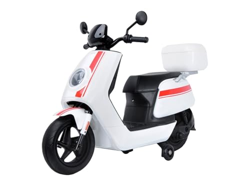 Ride Trike Moto a Batteria Scooter 12V Bianco con Luce