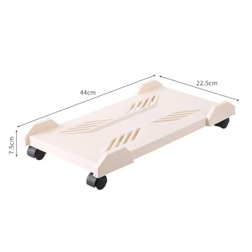 Soporte para CPU móvil con ruedas, base para computadora, soporte para torre PC blanco miniatura 2