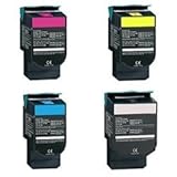 Replacement Lexmark C540N Set of 4 Laser Toner Cartridges (1 Black, 1 Cyan, 1 Magenta, 1 Yellow)