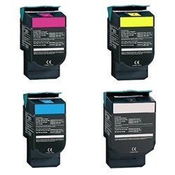 SpeedyToner Compatible Toner Cartridges Replacement for Lexmark C540N CMYK - (4 Pack)