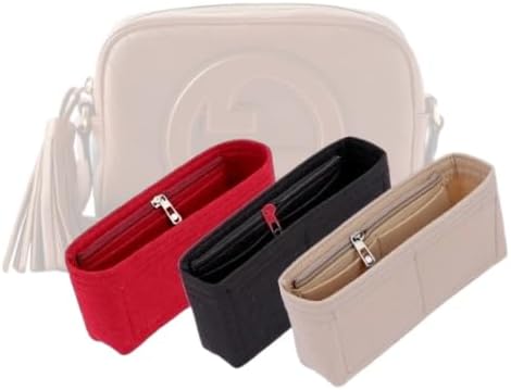 LinerLink Bag Organizer for Gucci Soho Disco Shoulder Bag (21L x 15H x 7D cm). Black, Style B: Side Zipper.