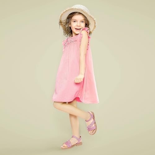 Image of PANDANINJIA Girls Sandals Open Toe Summer Flats Dress Shoes