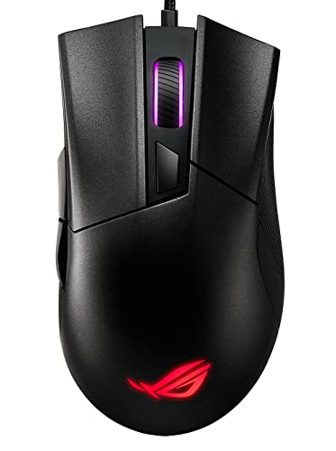 ASUS ROG Gladius II Core Lightweight, Ergonomic, Wired Optical Gaming Mouse with 6200-DPI Sensor, ROG-Exclusive Switch-Socket Design and Aura Sync Lighting