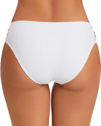 Image of Women's Bathing Suit Bottoms Full Coverage Ruched Bikini Tankini Bottom Swimsuit Brief