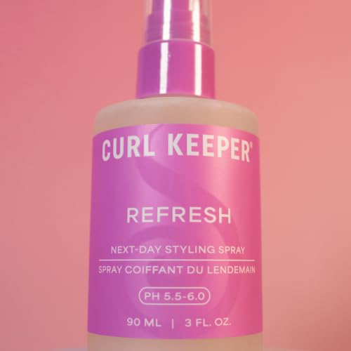 Image of Refresh Curl Refresher Spray for Curly Hair - Next Day Curl Activator and Volumizing Texture Mist with Himalayan Pink Salt, Aloe Vera and Calming Chamomile, Color Safe Formula, 3oz /90ml