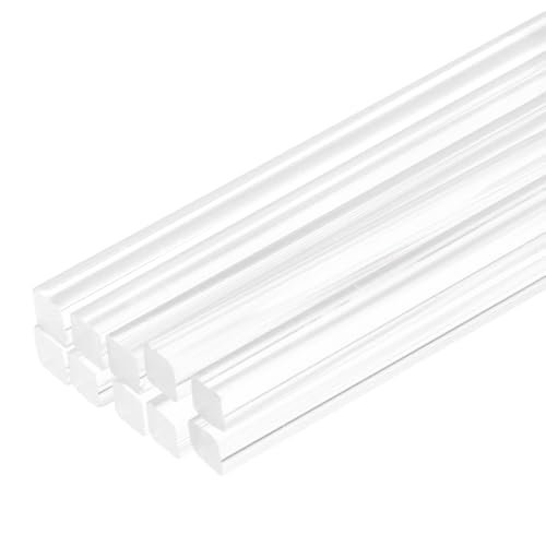 Image of MECCANIXITY 10pcs Acrylic Square Rods 3 /16 inchx10 inch Acrylic Dowel Rods Sticks
