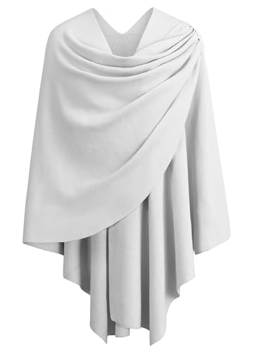 Image of PULI Womens Cross Front Poncho Shawl Wrap Elegant Wedding Formal Gift