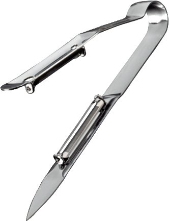 Monopol Spargel- und Gemüseschäler mit Doppelklinge silber Aluminium, Edelstahl spülmaschinengeeignet