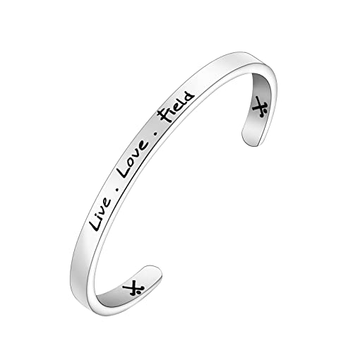 FEELMEM Field Hockey Players Jewelry Live Love Field Cuff Bangle Bracelet Field Hockey Jewelry Field Hockey Coach Gift Hockey Moms Jewelry2