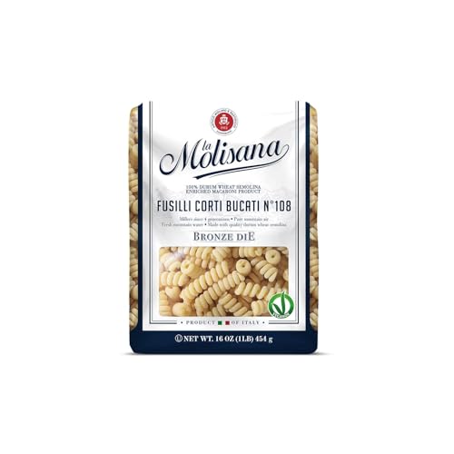 La Molisana Fusilli Corti Bucati N°108 Pasta, 16 oz (Pack of 12), Premium Italian Durum Wheat Semolina, High Protein 14%, Bronze Die Cut Spiral Pasta for Superior Sauce Grip, Perfect Al Dente Texture, Ideal for Pasta Salads & Rich Sauces, Made in Italy image 2