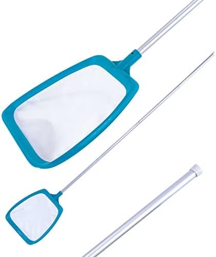 U.S. Pool Supply Swimming Pool 6 Foot Leaf Skimmer Net with 4 Deluxe Aluminum Pole Sections - Ultra Fine Mesh Netting, Clean and Remove The Finest Debris Fast - Pool, Spa, Pond Cleaning Maintenance