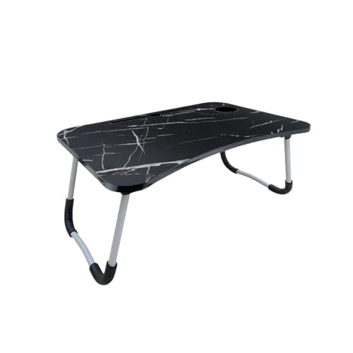 Bdit Accesorios Bandeja Desayuno y Cama 60x40x26 cm - Mesa Plegable con Atril Mesa Multifuncional para Laptop, Tablet, Lectura y Trabajo desde Casa (Negro Marmo)