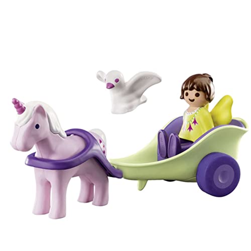 PLAYMOBIL 1,2,3 70401 Carruaje Unicornio con Hada, De 1,5 a 4 años