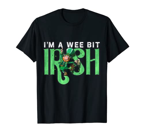 Cute I'm A Wee Bit Irish Heritage Shamrock St. Patrick's Day T-Shirt